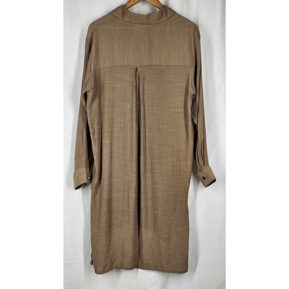 JON & ANNA WOMEN'S CONTEMPORARY LONG-SLEEVE BUTTON-DOWN SHIRT DRESS – SIZE LARGE - Picture 2 of 9